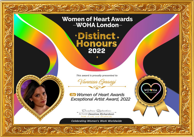 Vanessa Gnaegi — original award certificate