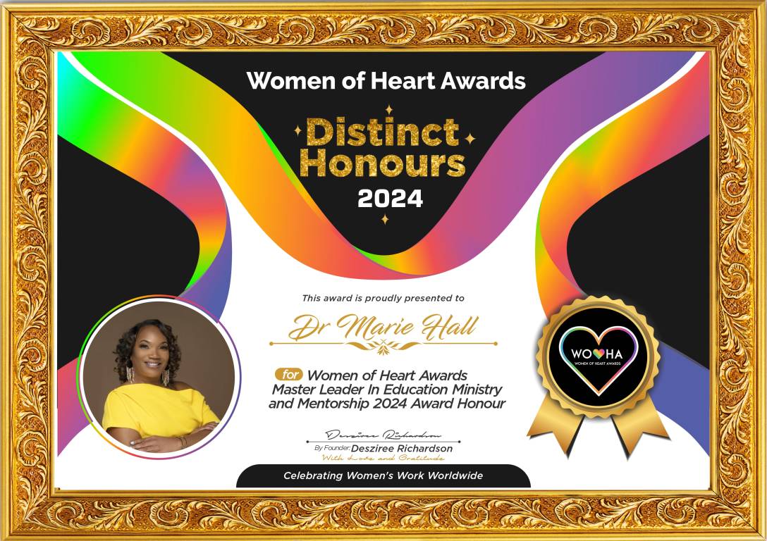 Dr Marie Hall — original award certificate