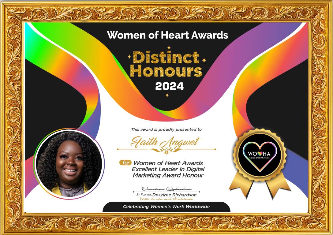 Faith Anguet — Excellent Leader in Digital Marketing Award Honour