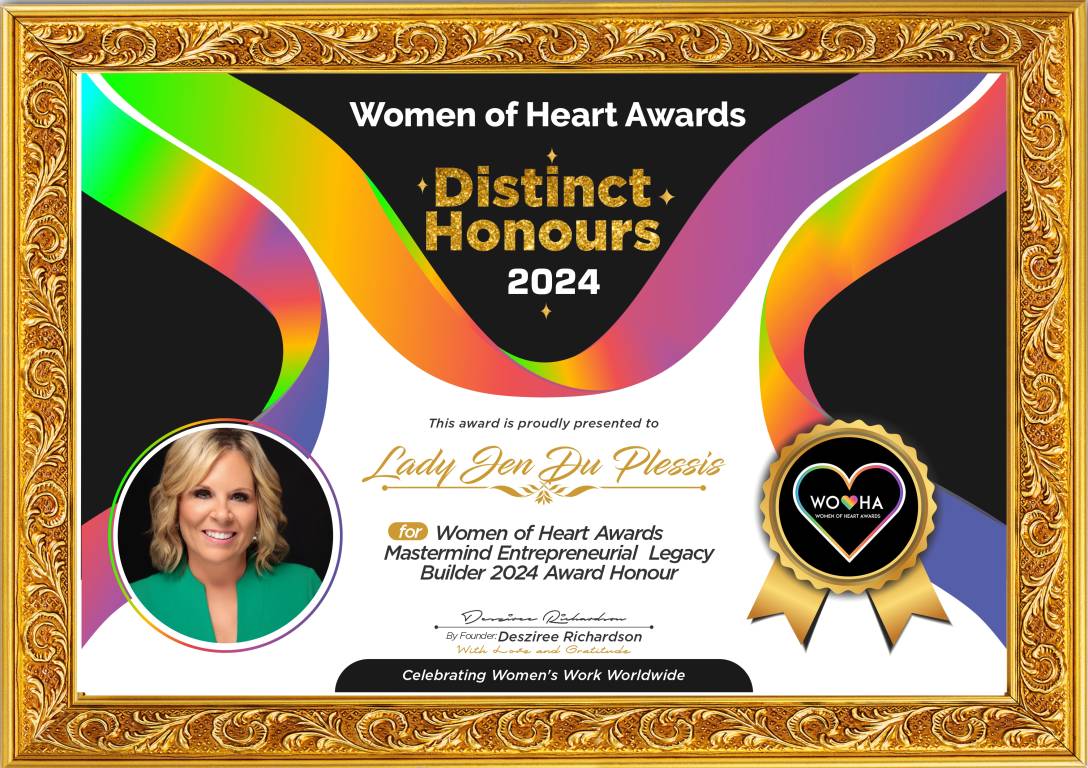 Lady Jen Du Plessis — Mastermind Entrepreneurial Legacy Builder Award Honour