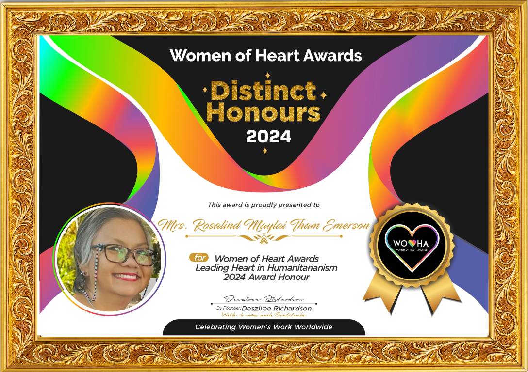 Mrs. Rosalind Maylai Tham Emerson — Leading Heart in Humanitarianism Award Honour