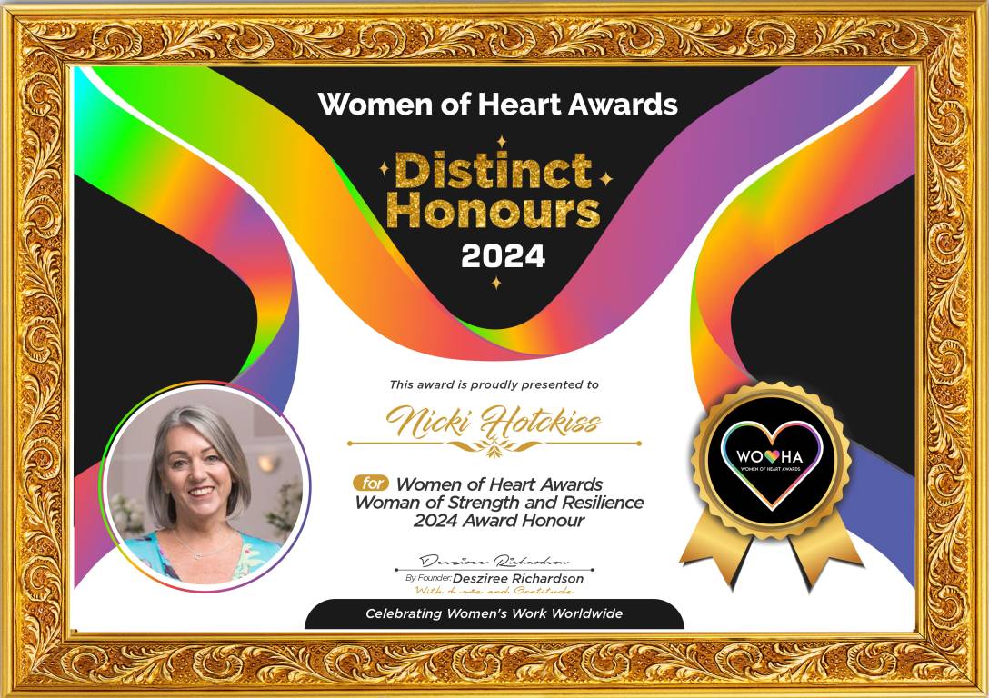 Nicki Hotckiss — original award certificate