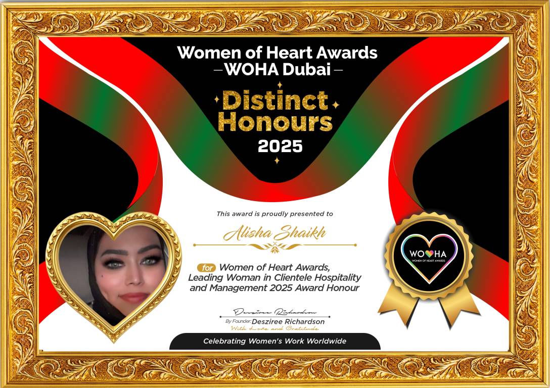 Alisha Shaikh — Leading Woman in Clientele Hospitality and Management Award Honour