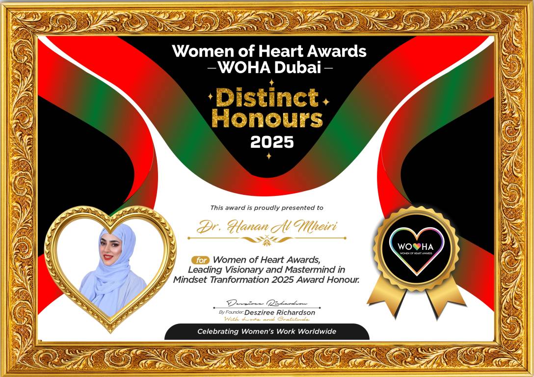 Dr. Hanan Al Mheiri — Leading Visionary and Mastermind in Mindset Transformation Award Honour