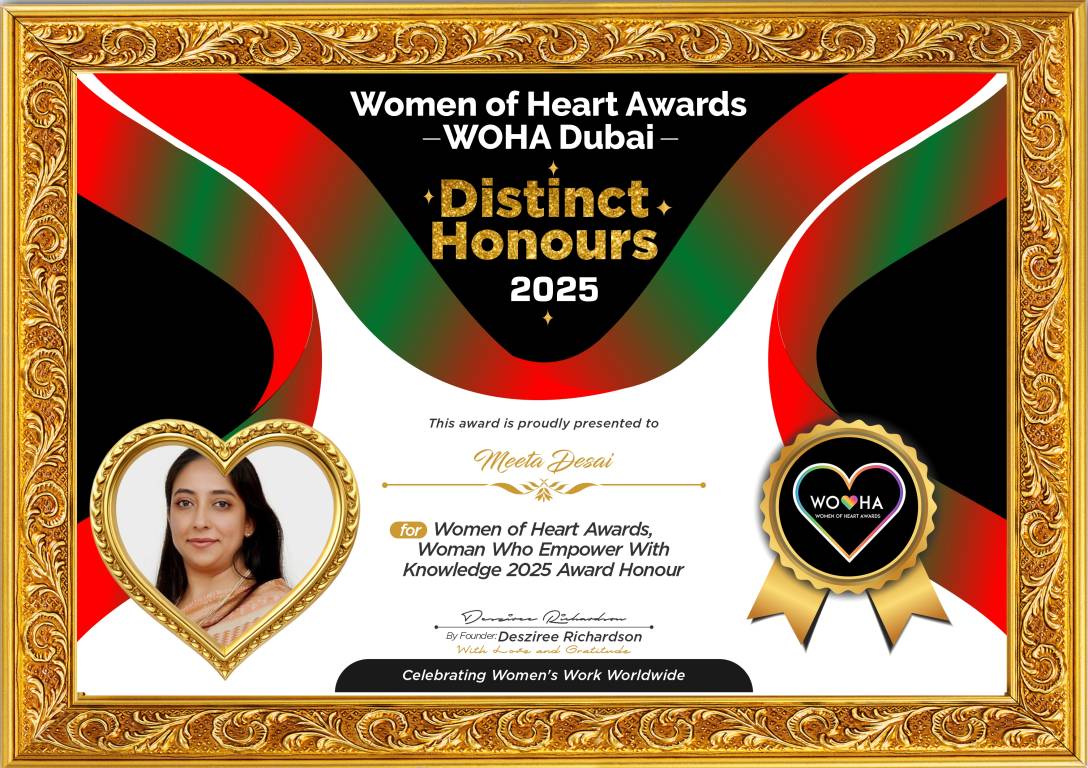 Meeta Desai — original award certificate