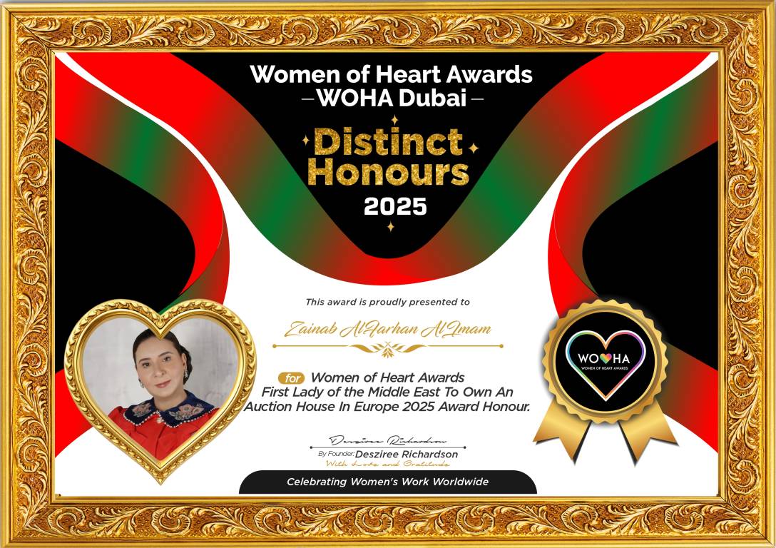 Zainab AlFarhan AlImam — original award certificate