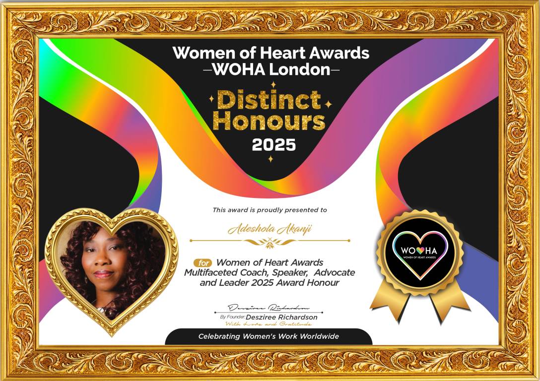 Adeshola Akanji — Multifaceted Coach, Speaker, Advocate and Leader Award Honour