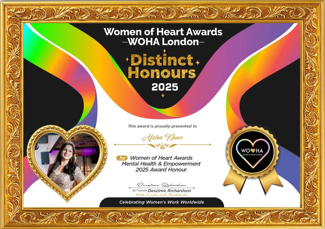 Afsha Khan — original award certificate