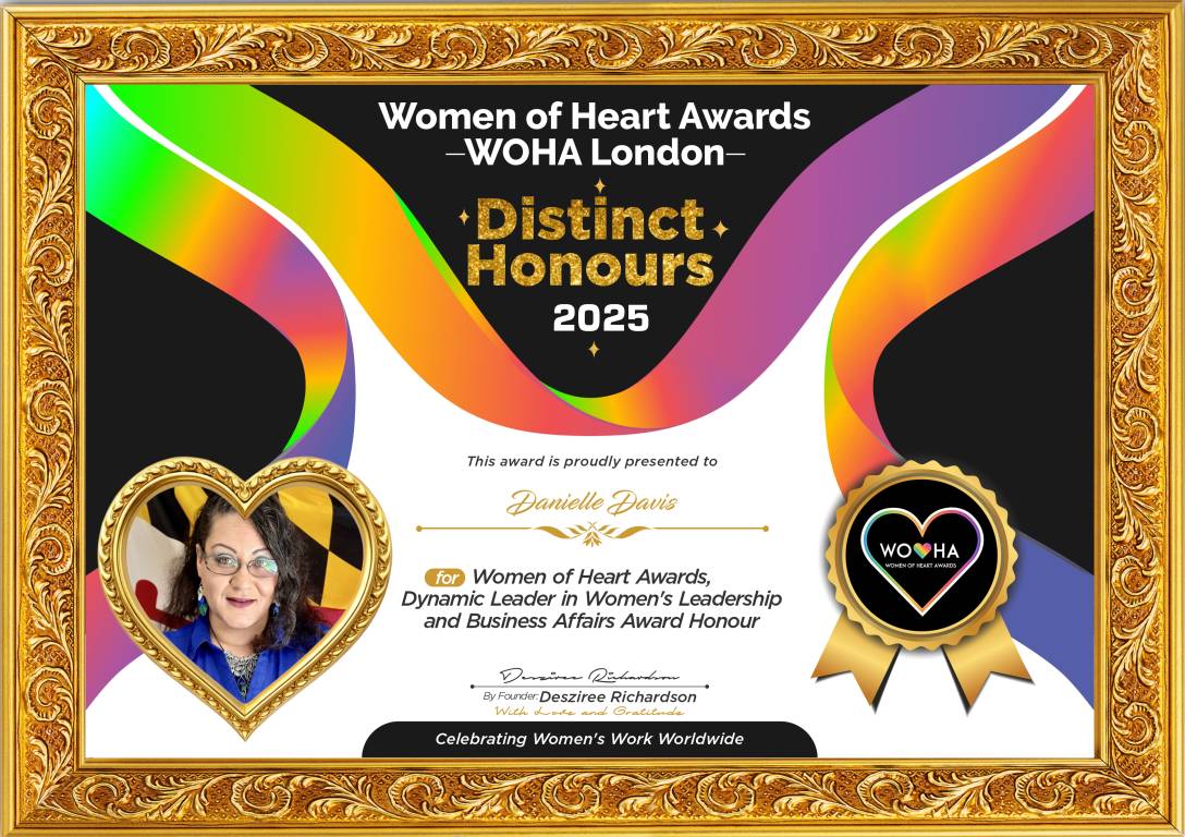 Danielle Davis — original award certificate
