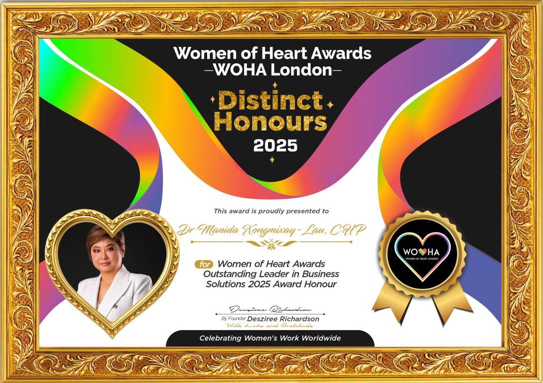 Dr Manida Xongmixay-Lau, CHP — Outstanding Leader in Business Solutions Award Honour