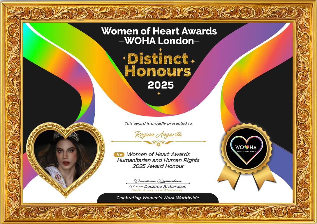 Regina Angarita — original award certificate