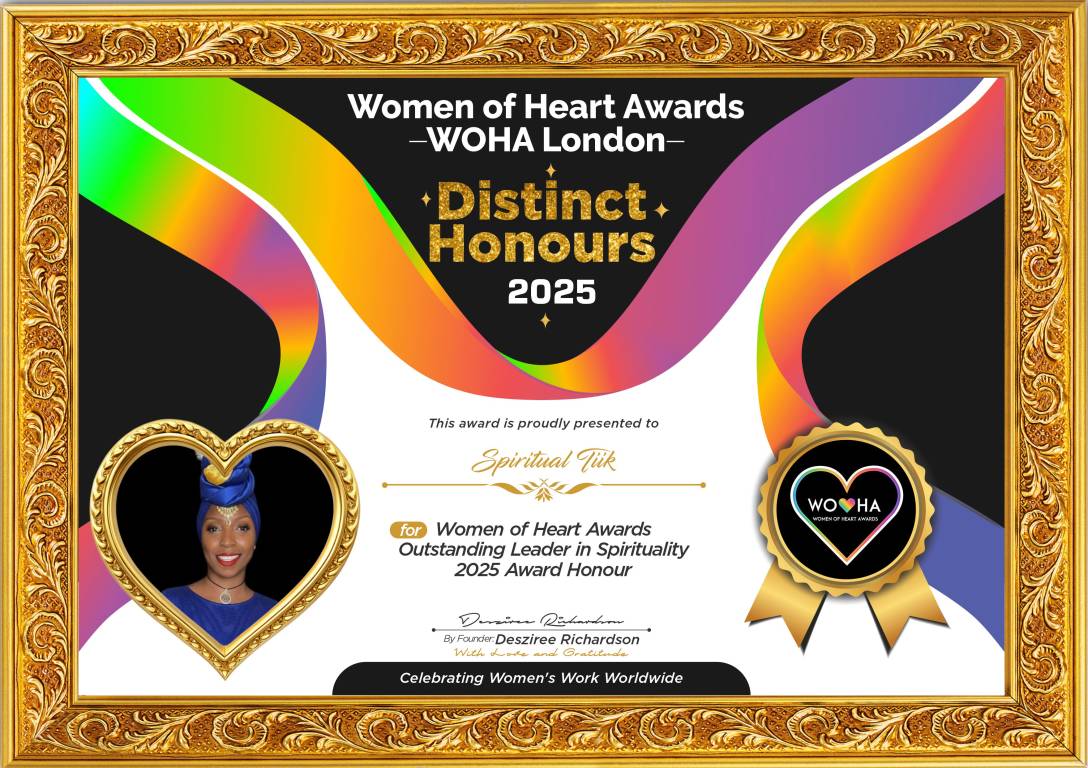 Spiritual Tiik — original award certificate