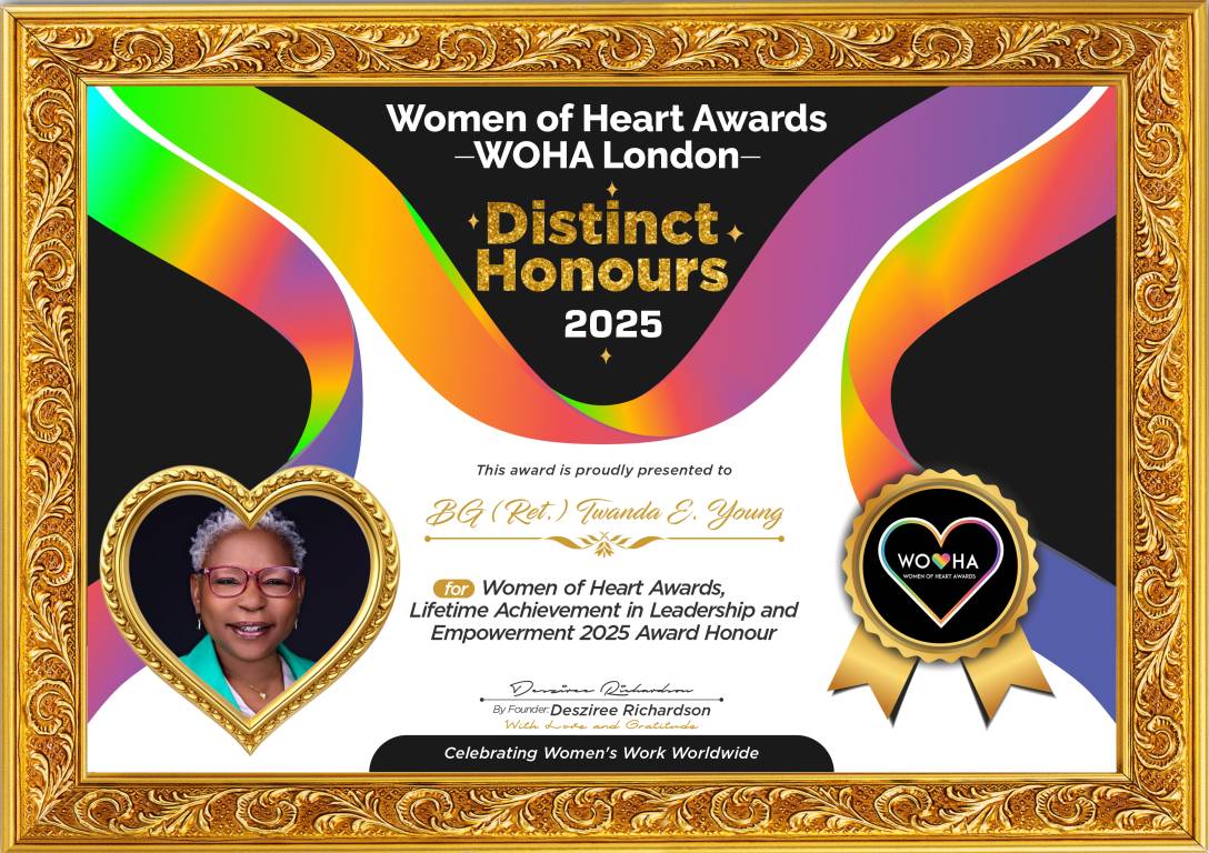 BG (Ret.) Twanda E. Young — original award certificate
