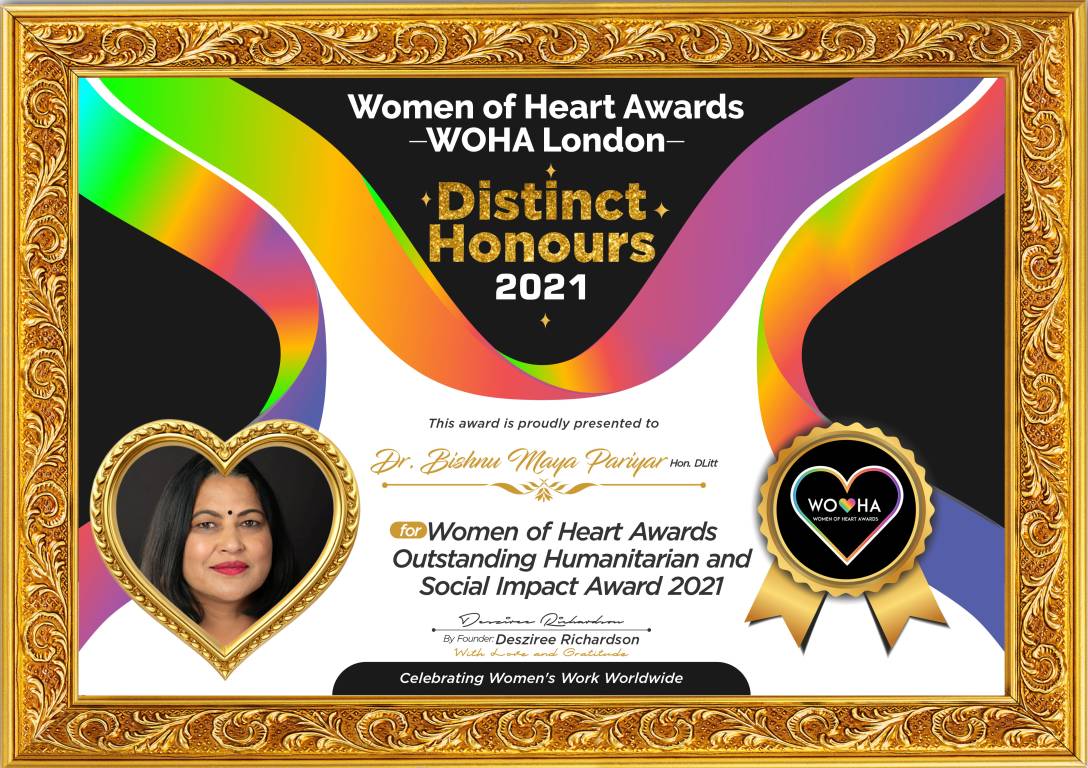 Dr. Bishnu Maya Pariyar Hon. DLitt — Outstanding Humanitarian and Social Impact Award