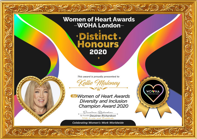 Kellie Maloney — original award certificate