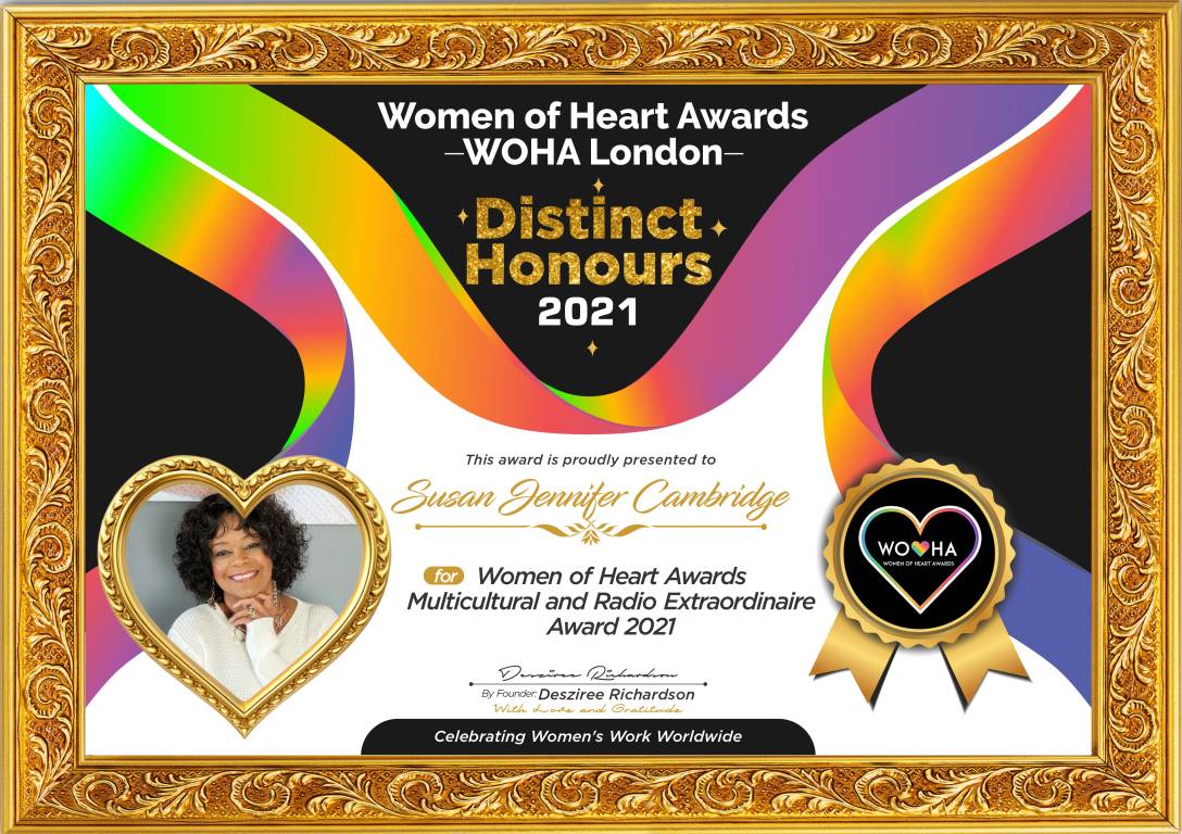Susan Jennifer Cambridge — original award certificate