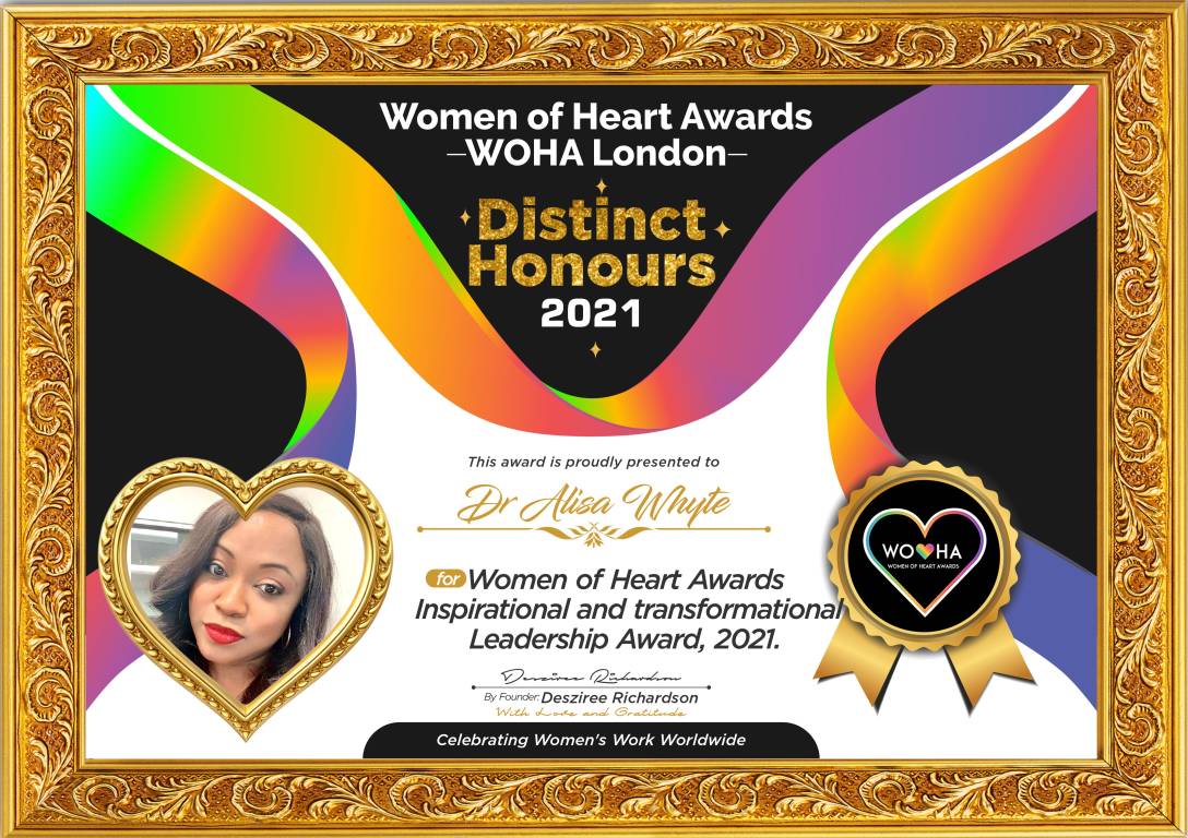 Dr Alisa Whyte — original award certificate