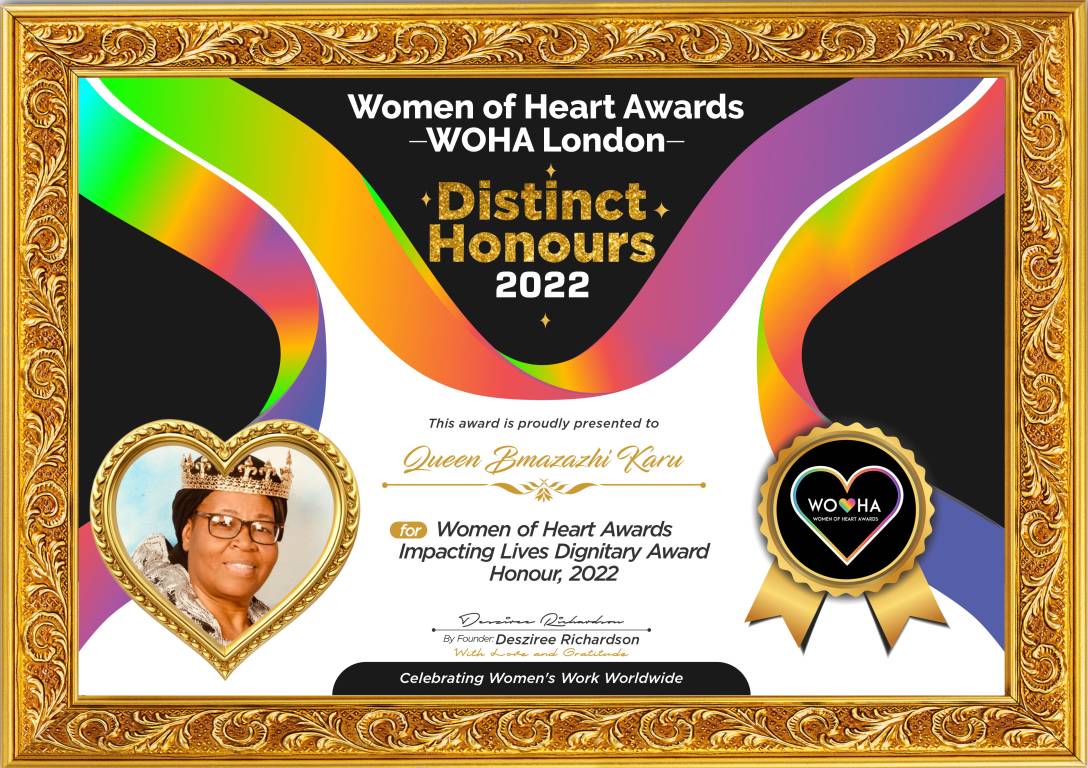 Queen Bmazazhi Karu — Impacting Lives Dignitary Award Honour