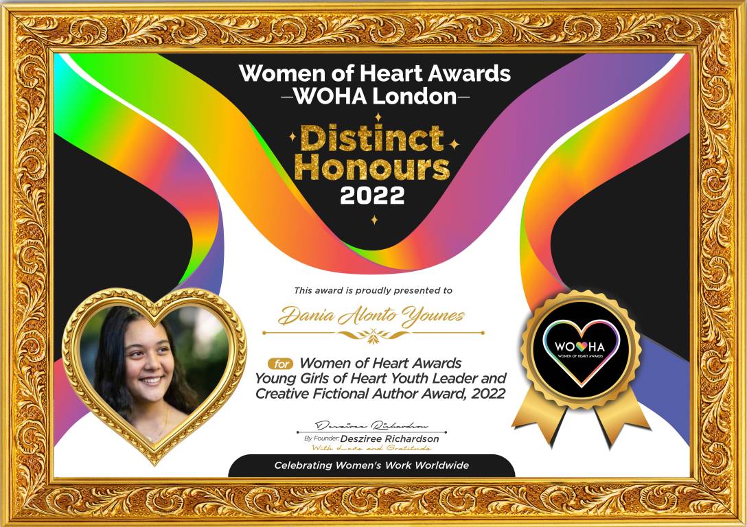 Dania Alonto Younes — Young Girls of Heart Youth Leader and Creative Fictional Author Award