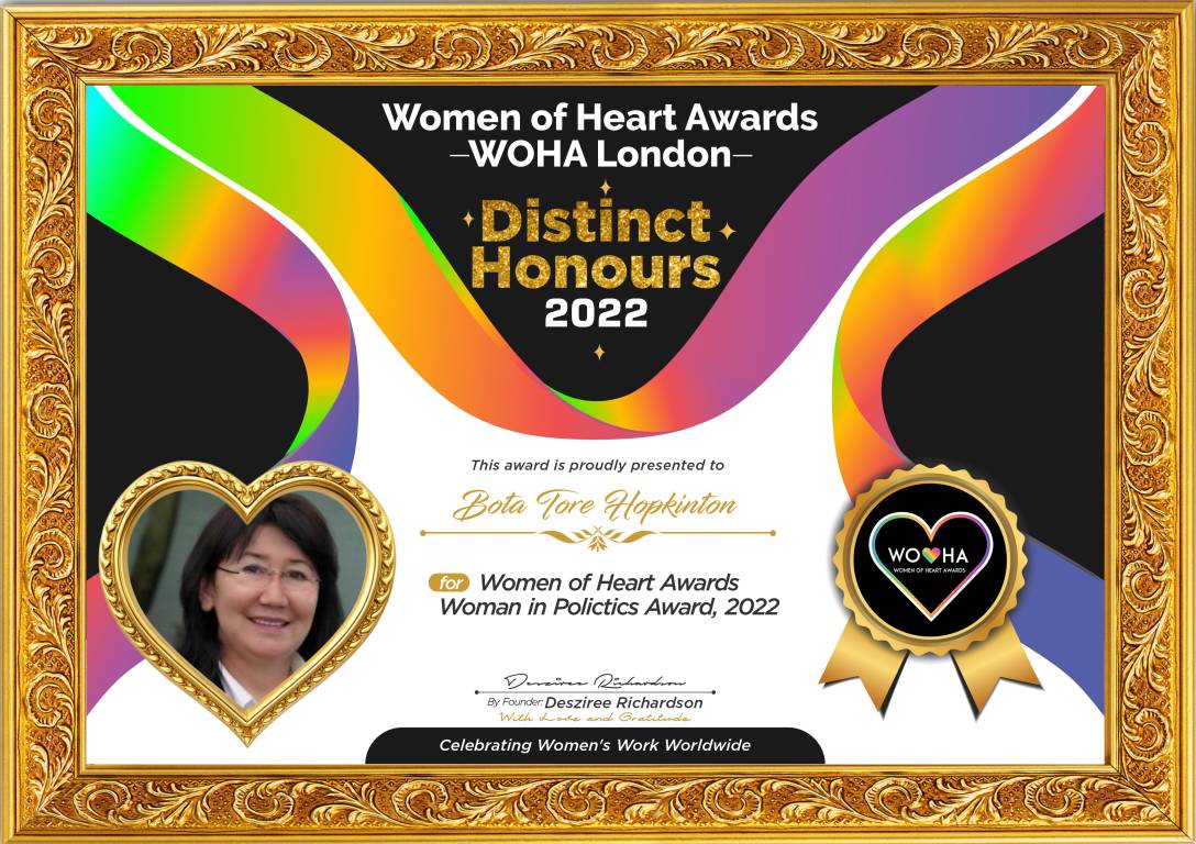 Bota Tore Hopkinton — Woman in Politics Award
