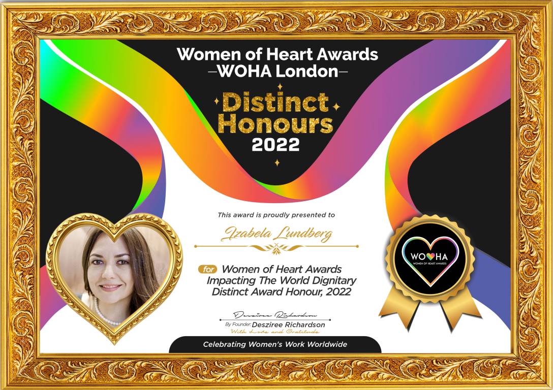 Izabela Lundberg — original award certificate