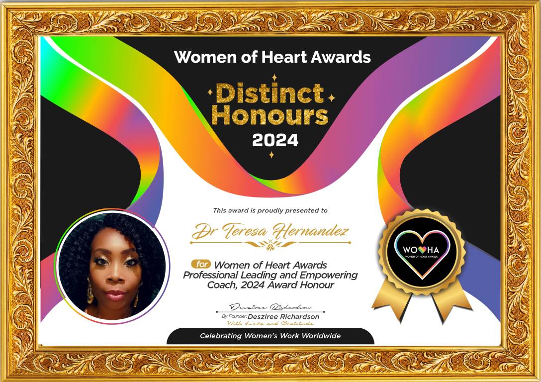 Dr Teresa Hernandez — Professional Leading and Empowering Coach Award Honour
