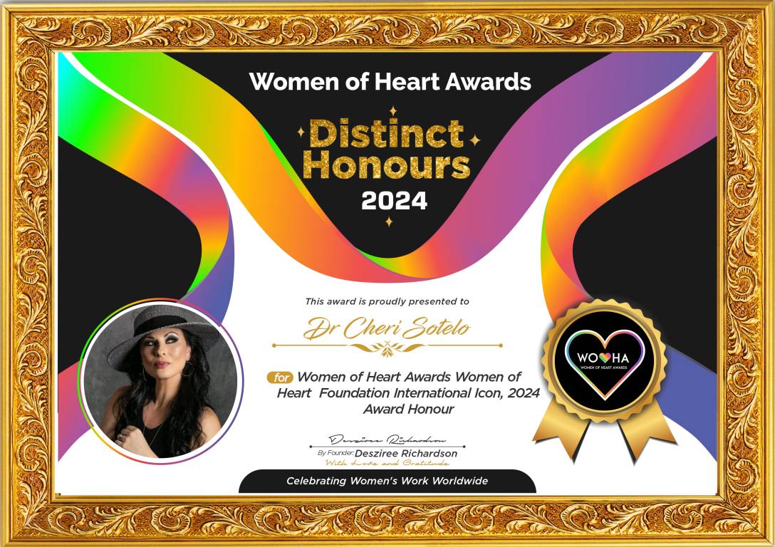 Dr Cheri Sotelo — original award certificate