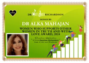 Dr Desziree Richardson Honours Certificate 2024 (Dr Alka)